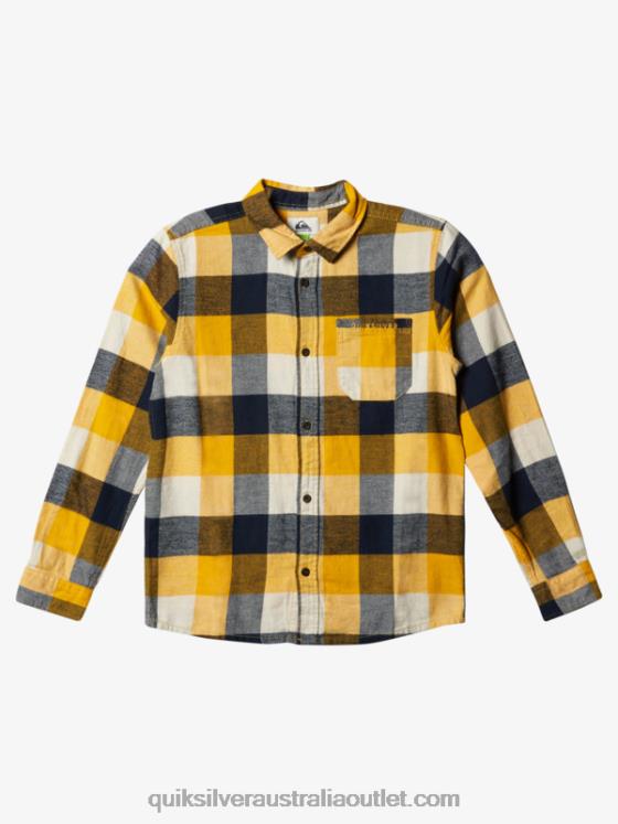 Quiksilver Boys 8-16 Motherfly Long Sleeve Flannel Shirt H2N4B2306 birch motherfly 223
