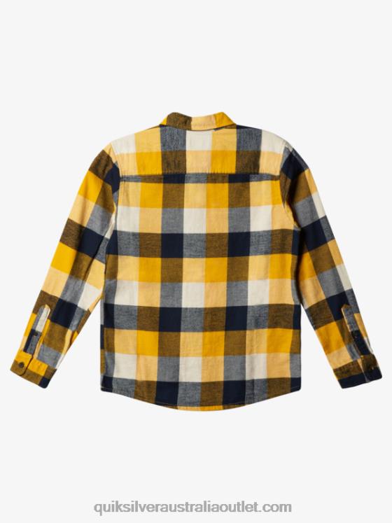 Quiksilver Boys 8-16 Motherfly Long Sleeve Flannel Shirt H2N4B2306 birch motherfly 223