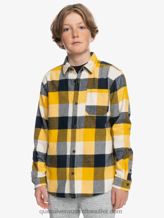 Quiksilver Boys 8-16 Motherfly Long Sleeve Flannel Shirt H2N4B2306 birch motherfly 223