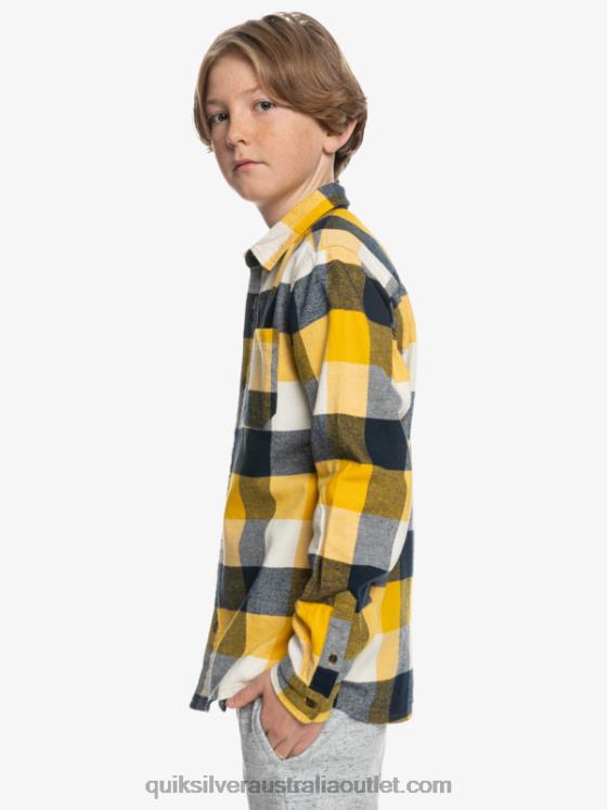 Quiksilver Boys 8-16 Motherfly Long Sleeve Flannel Shirt H2N4B2306 birch motherfly 223