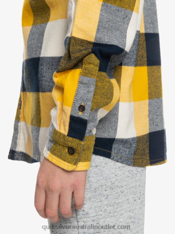 Quiksilver Boys 8-16 Motherfly Long Sleeve Flannel Shirt H2N4B2306 birch motherfly 223