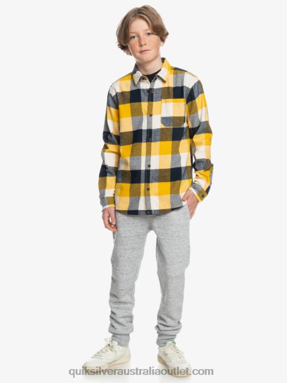 Quiksilver Boys 8-16 Motherfly Long Sleeve Flannel Shirt H2N4B2306 birch motherfly 223