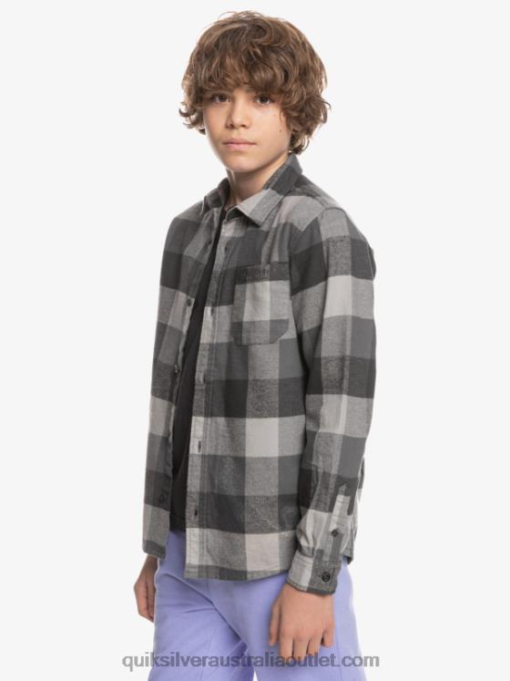 Quiksilver Boys 8-16 Motherfly Long Sleeve Flannel Shirt H2N4B2307 iron gate motherfly