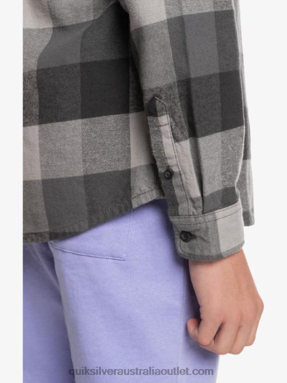 Quiksilver Boys 8-16 Motherfly Long Sleeve Flannel Shirt H2N4B2307 iron gate motherfly