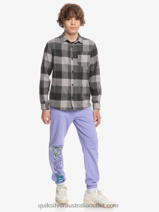Quiksilver Boys 8-16 Motherfly Long Sleeve Flannel Shirt H2N4B2307 iron gate motherfly