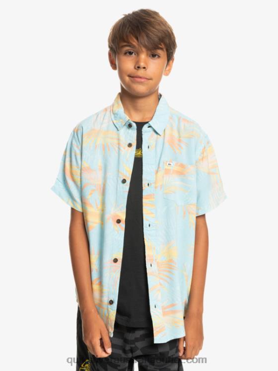Quiksilver Boys 8-16 Ripped Up Short Sleeve Shirt H2N4B2197 sky blue ripped up