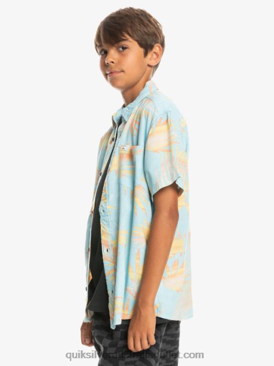 Quiksilver Boys 8-16 Ripped Up Short Sleeve Shirt H2N4B2197 sky blue ripped up