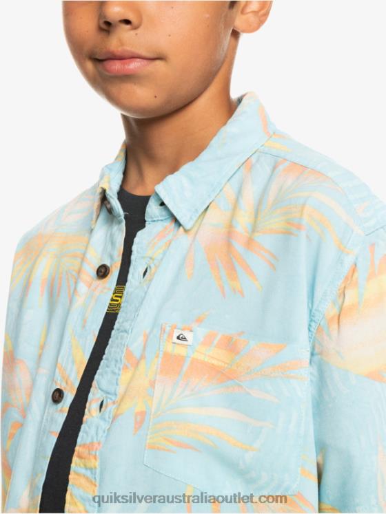 Quiksilver Boys 8-16 Ripped Up Short Sleeve Shirt H2N4B2197 sky blue ripped up