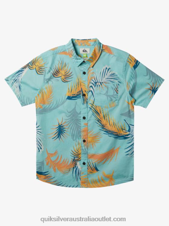 Quiksilver Boys Tropical Glitch Short Sleeve Shirt H2N4B1912 angel blue tropical glitch