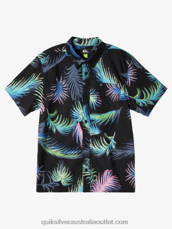 Quiksilver Boys Tropical Glitch Short Sleeve Shirt H2N4B1913 black tropical glitch