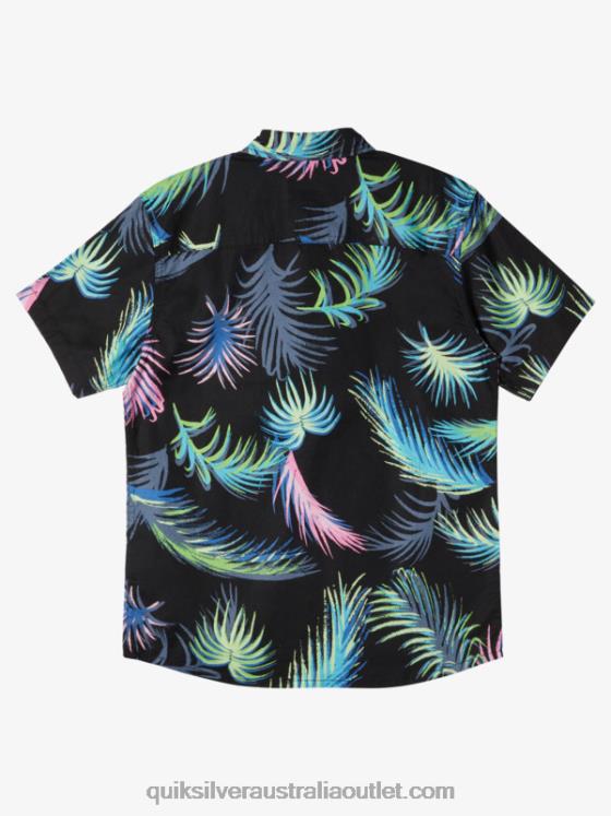Quiksilver Boys Tropical Glitch Short Sleeve Shirt H2N4B1913 black tropical glitch