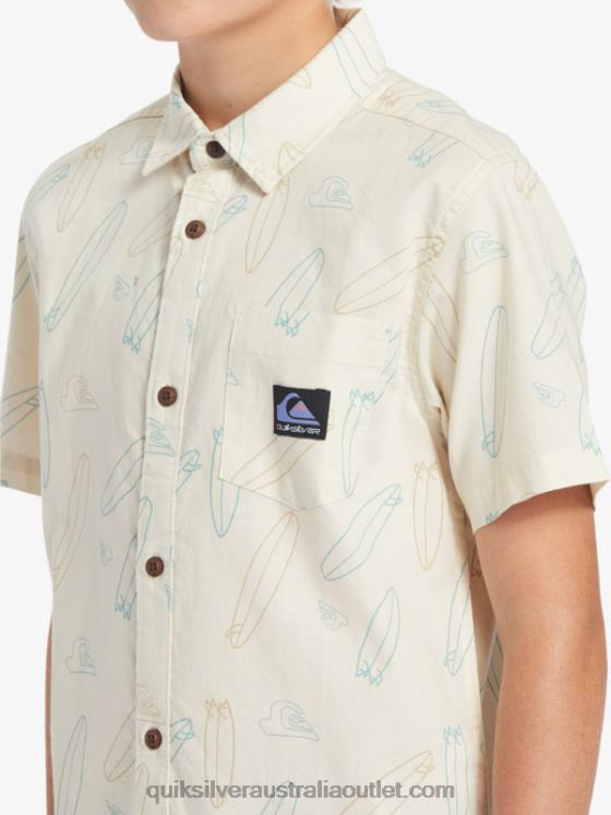 Quiksilver Boys Where Is My Board Short Sleeve Shirt H2N4B2008 birch wheres my board