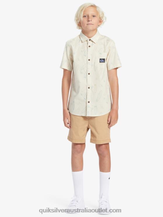 Quiksilver Boys Where Is My Board Short Sleeve Shirt H2N4B2008 birch wheres my board