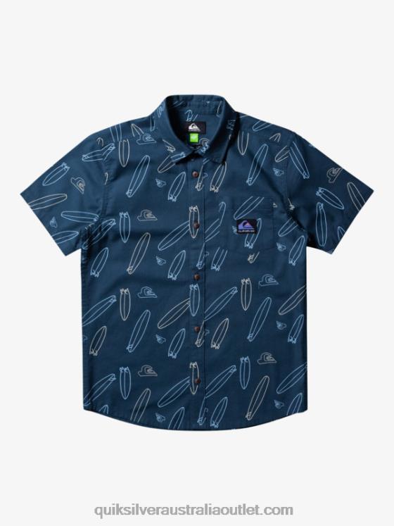 Quiksilver Boys Where Is My Board Short Sleeve Shirt H2N4B2009 midnight navy wheres my board