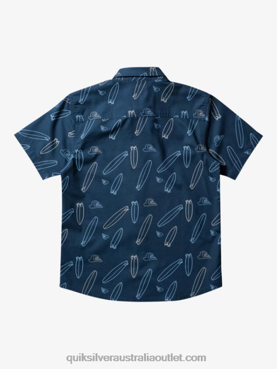 Quiksilver Boys Where Is My Board Short Sleeve Shirt H2N4B2009 midnight navy wheres my board