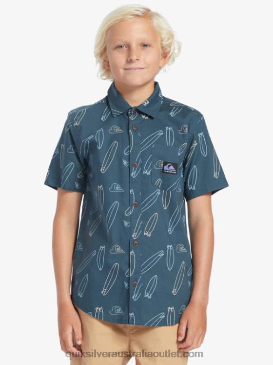 Quiksilver Boys Where Is My Board Short Sleeve Shirt H2N4B2009 midnight navy wheres my board