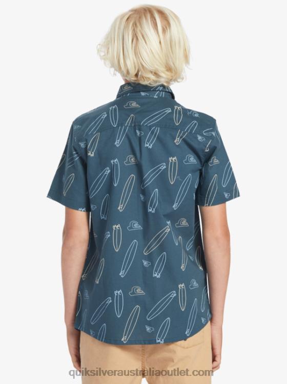Quiksilver Boys Where Is My Board Short Sleeve Shirt H2N4B2009 midnight navy wheres my board