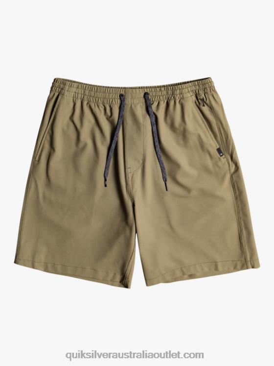 Quiksilver Boys 8-16 Ocean Elastic Amph Yth 18 Hybrid Shorts H2N4B2255 grape leaf