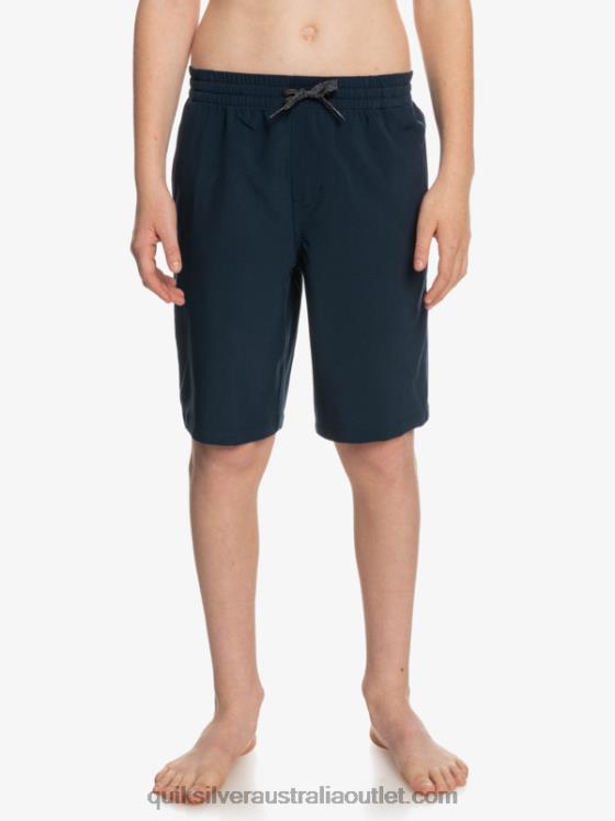 Quiksilver Boys 8-16 Ocean Elastic Amph Yth 18 Hybrid Shorts H2N4B2256 navy blazer
