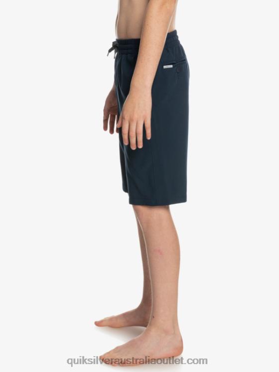 Quiksilver Boys 8-16 Ocean Elastic Amph Yth 18 Hybrid Shorts H2N4B2256 navy blazer