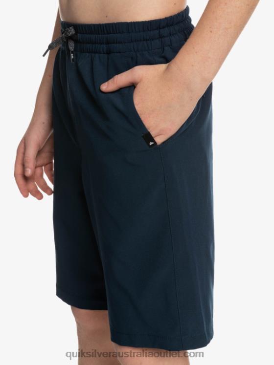 Quiksilver Boys 8-16 Ocean Elastic Amph Yth 18 Hybrid Shorts H2N4B2256 navy blazer