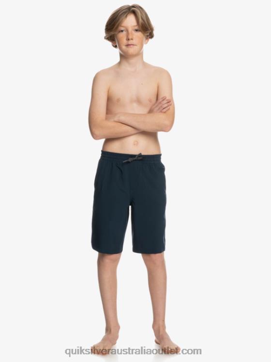 Quiksilver Boys 8-16 Ocean Elastic Amph Yth 18 Hybrid Shorts H2N4B2256 navy blazer