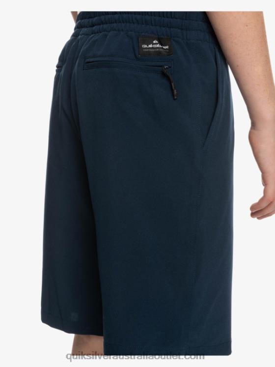 Quiksilver Boys 8-16 Ocean Elastic Amph Yth 18 Hybrid Shorts H2N4B2256 navy blazer