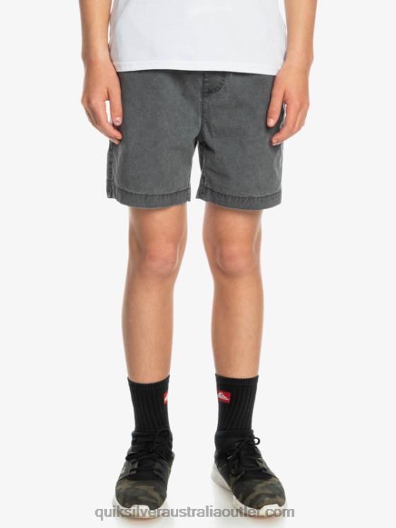 Quiksilver Boys 8-16 Taxer 15 Elastic Waist Shorts H2N4B2079 black