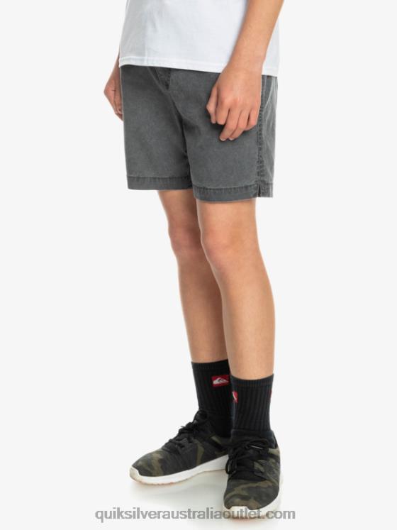 Quiksilver Boys 8-16 Taxer 15 Elastic Waist Shorts H2N4B2079 black