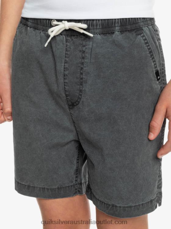 Quiksilver Boys 8-16 Taxer 15 Elastic Waist Shorts H2N4B2079 black