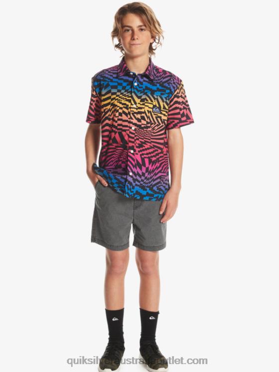 Quiksilver Boys 8-16 Taxer 15 Elastic Waist Shorts H2N4B2079 black