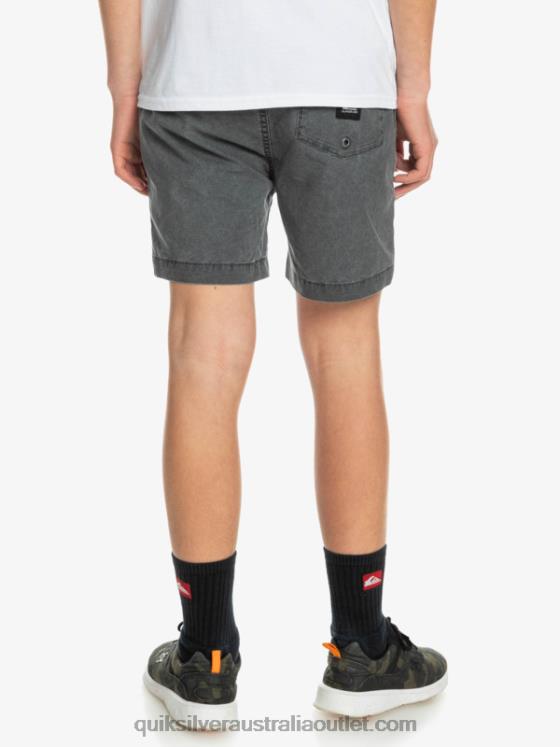 Quiksilver Boys 8-16 Taxer 15 Elastic Waist Shorts H2N4B2079 black