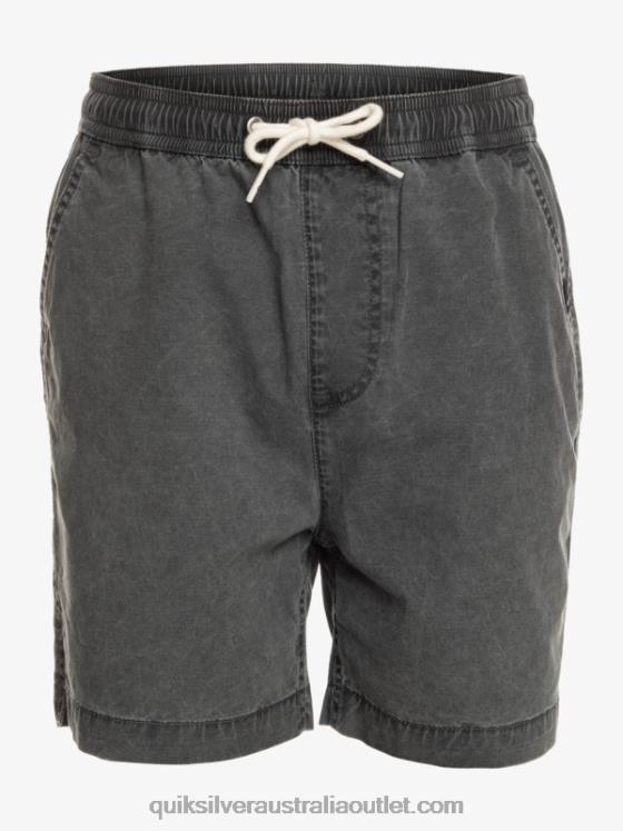Quiksilver Boys 8-16 Taxer 15 Elastic Waist Shorts H2N4B2079 black