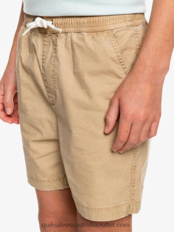 Quiksilver Boys 8-16 Taxer 15 Elastic Waist Shorts H2N4B2080 plage