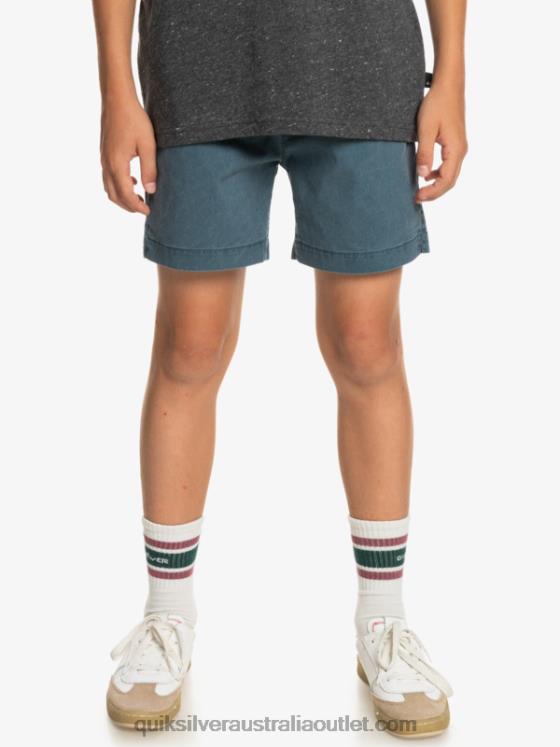 Quiksilver Boys 8-16 Taxer 15 Elastic Waist Shorts H2N4B2081 midnight navy
