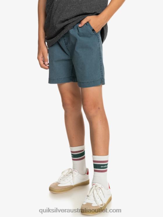 Quiksilver Boys 8-16 Taxer 15 Elastic Waist Shorts H2N4B2081 midnight navy