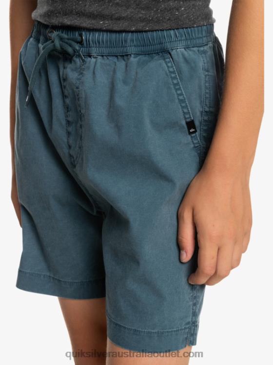Quiksilver Boys 8-16 Taxer 15 Elastic Waist Shorts H2N4B2081 midnight navy