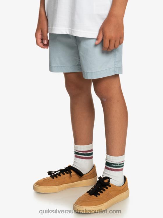 Quiksilver Boys 8-16 Taxer 15 Elastic Waist Shorts H2N4B2082 celestial blue