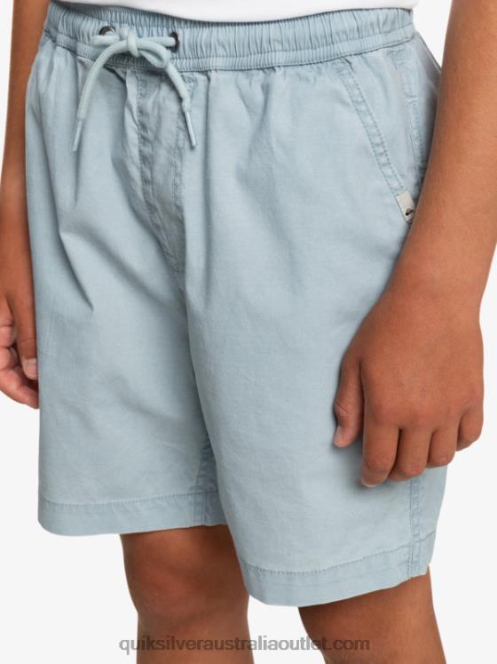 Quiksilver Boys 8-16 Taxer 15 Elastic Waist Shorts H2N4B2082 celestial blue