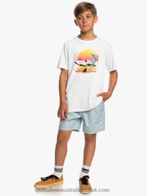 Quiksilver Boys 8-16 Taxer 15 Elastic Waist Shorts H2N4B2082 celestial blue