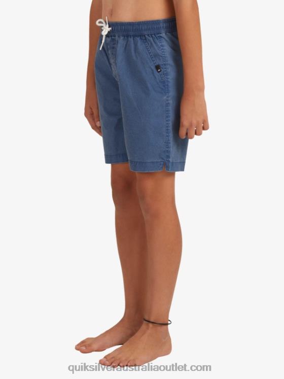 Quiksilver Boys 8-16 Taxer 15 Elastic Waist Shorts H2N4B2083 insignia blue
