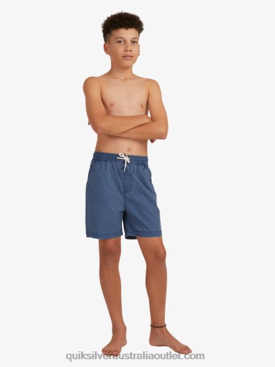 Quiksilver Boys 8-16 Taxer 15 Elastic Waist Shorts H2N4B2083 insignia blue