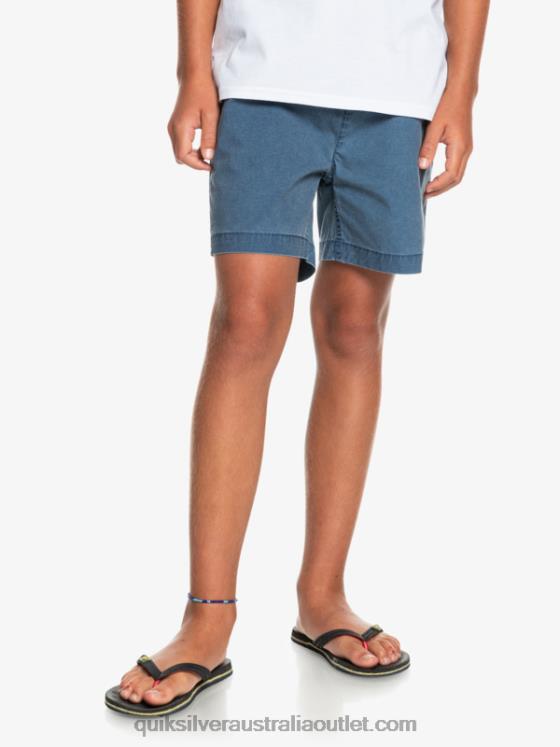 Quiksilver Boys 8-16 Taxer 15 Elastic Waist Shorts H2N4B2083 insignia blue