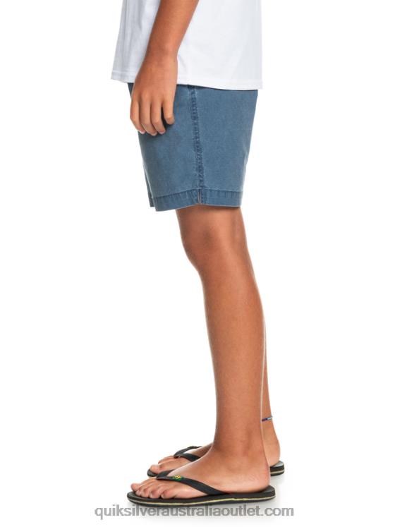 Quiksilver Boys 8-16 Taxer 15 Elastic Waist Shorts H2N4B2083 insignia blue