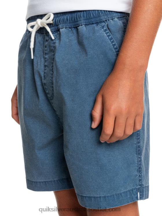 Quiksilver Boys 8-16 Taxer 15 Elastic Waist Shorts H2N4B2083 insignia blue