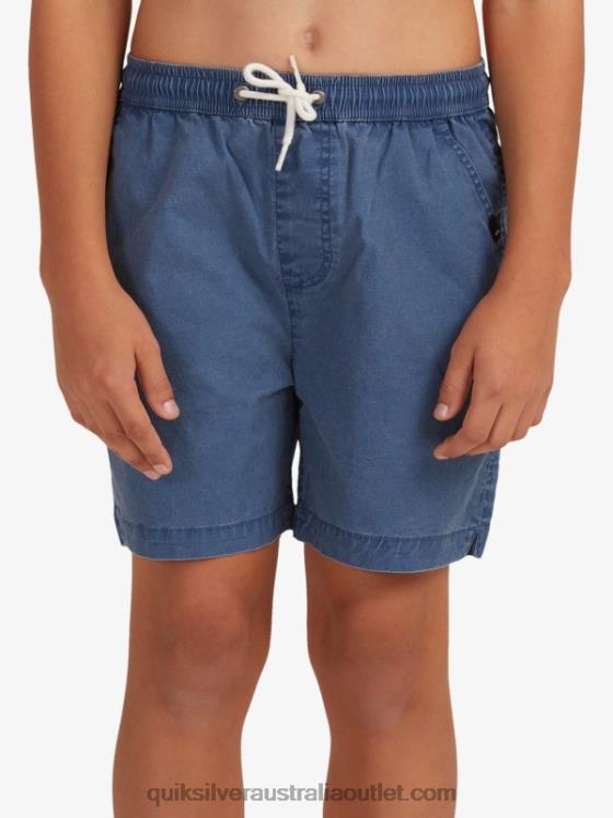Quiksilver Boys 8-16 Taxer 15 Elastic Waist Shorts H2N4B2083 insignia blue