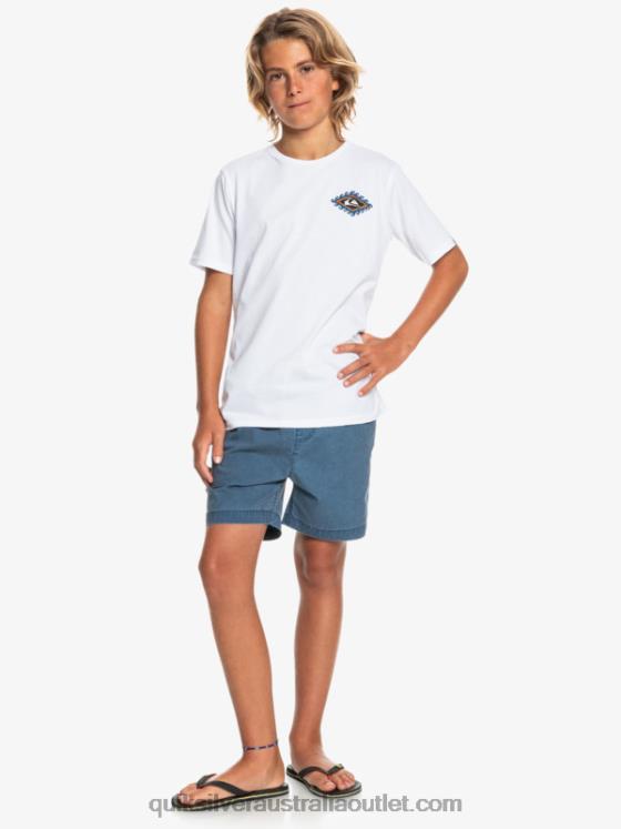 Quiksilver Boys 8-16 Taxer 15 Elastic Waist Shorts H2N4B2083 insignia blue