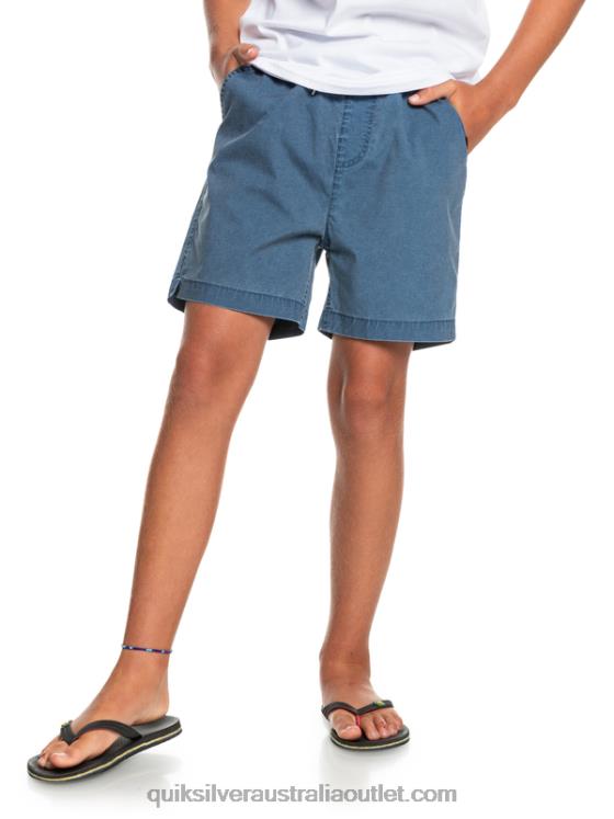 Quiksilver Boys 8-16 Taxer 15 Elastic Waist Shorts H2N4B2083 insignia blue