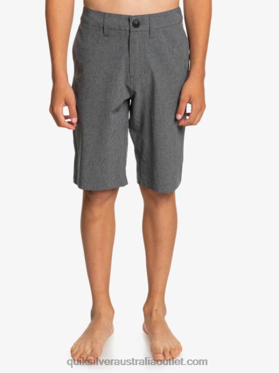 Quiksilver Boys 8-16 Union Heather Amphibian 19 Hybrid Shorts H2N4B2313 black