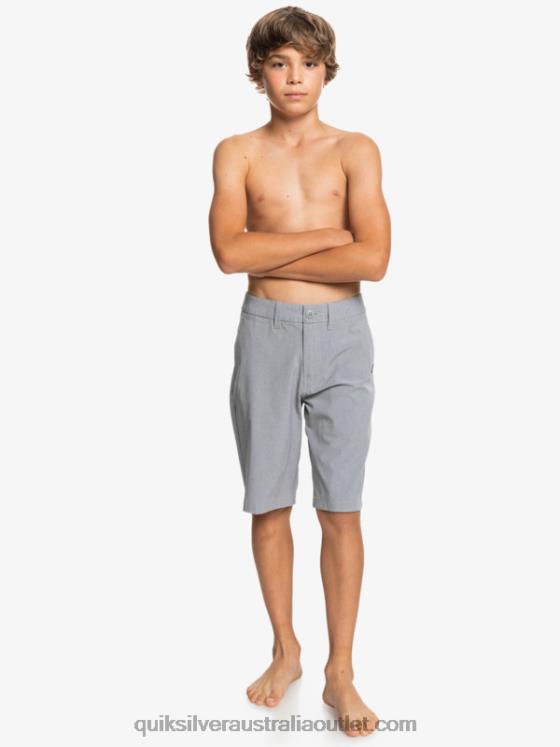Quiksilver Boys 8-16 Union Heather Amphibian 19 Hybrid Shorts H2N4B2314 sleet
